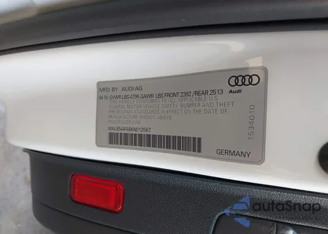 2019 Audi A4 45 Premium from USA, damaged, VIN WAUENAF48KN012567